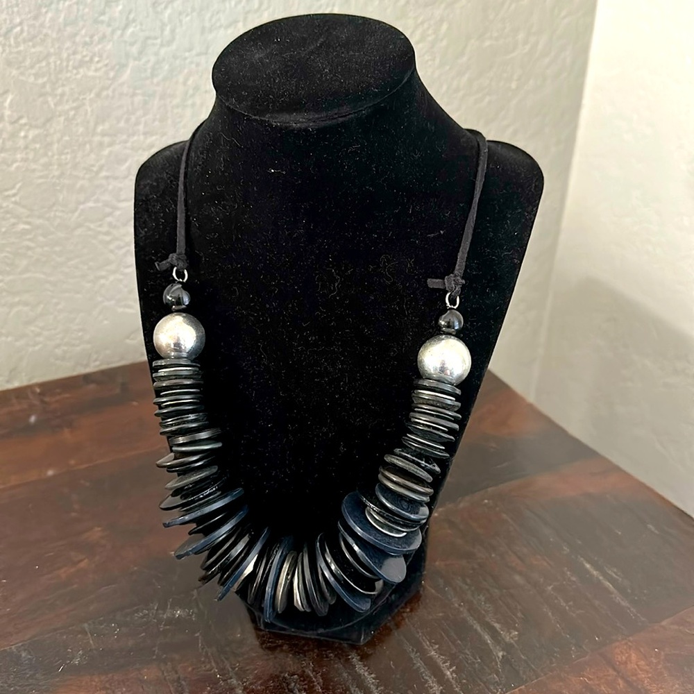 Vintage Brutalist Style Handcrafted Button Necklace
